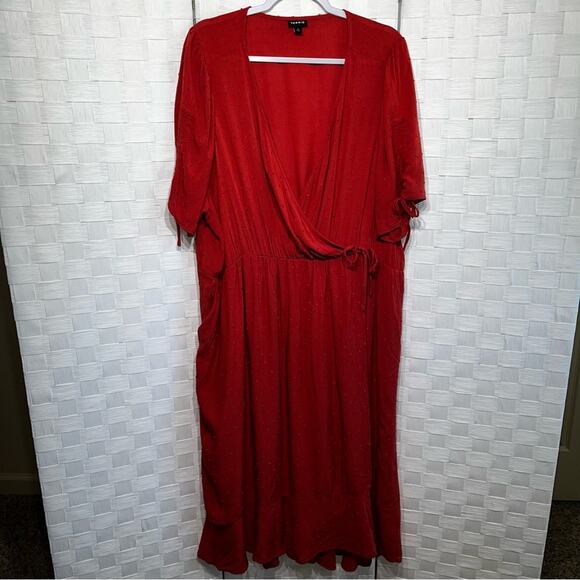 Torrid Red Midi Wrap Dress - Picture 9 of 15